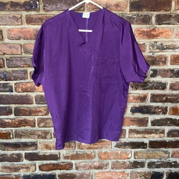 Cherokee Workwear Solid Purple Nursing Scrub Top Women's Size Medium - Picture 1 of 6